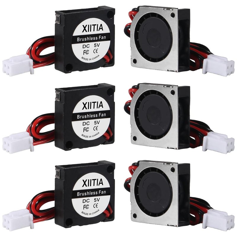XIITIA 6pcs DC 20mm Fan 5V 2006/20x20x6mm Sleeve Bearings Brushless DC Cooling Blower Fan with 2 Pin Terminal for 3D Printer Parts - Image 1